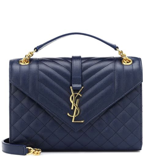 ysl embossed bag blue|navy blue ysl bag.